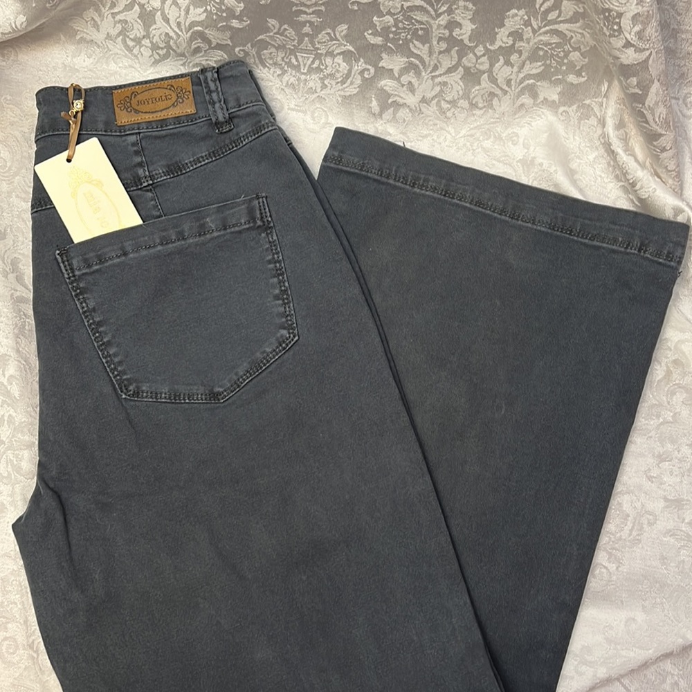 NEW Joyfolie Avina Wide Leg Cropped Pants Indigo - Picture 2 of 10